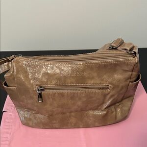 Soft Tan PU Leather Crossbody Bag